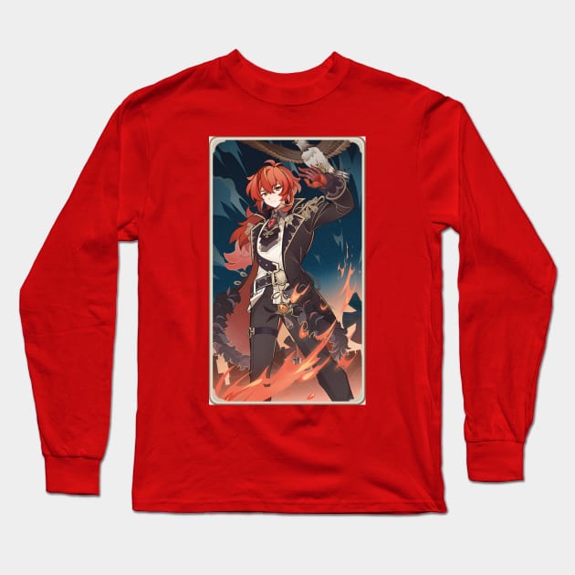 Diluc Long Sleeve T-Shirt by LadyTsundere